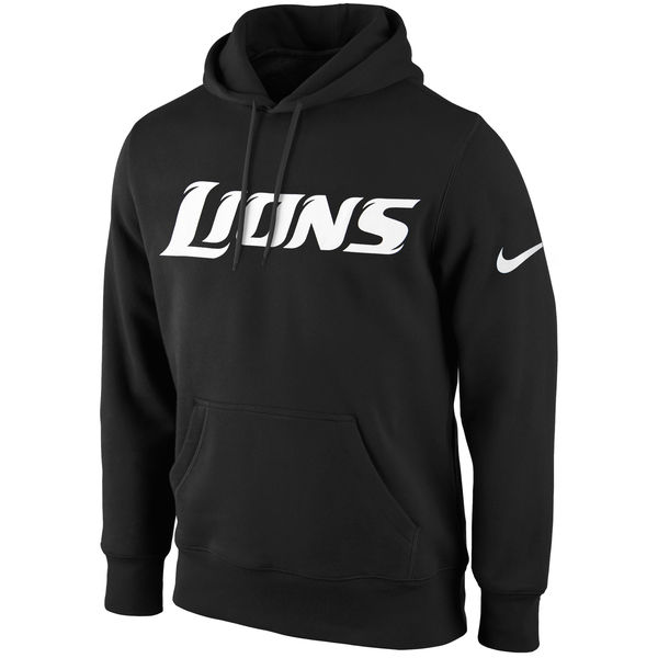 Men Detroit Lions Nike KO Wordmark Performance Hoodie Black->philadelphia eagles->NFL Jersey